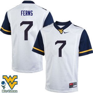 Men's West Virginia Mountaineers NCAA #7 Brendan Ferns White Authentic Nike Stitched College Football Jersey BN15I86UH